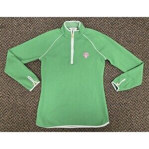 Green Long-Sleeve Quarter-Zip Women's Top